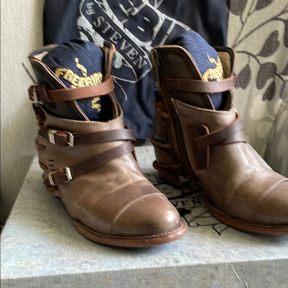 Freebird by Steven Brown Ankle Boots with Buckle Details